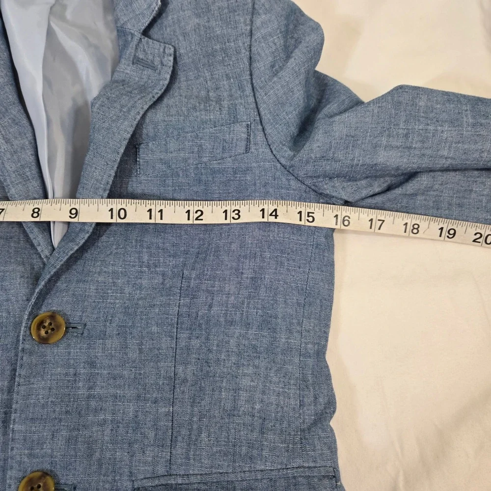 Crewcuts J Crew Boys 8 Blue Cotton Chambray Ludlow Suit Blazer Jacket BW483